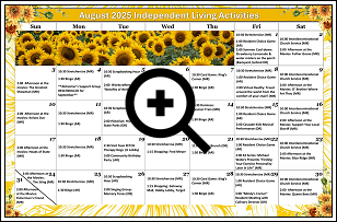 Independent Living Activities Calendar